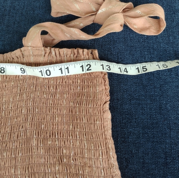 House of Harlow 1960 Desert Rose Corinne Shirred Ruffle Smocked Mini Dress XS - Picture 12 of 13